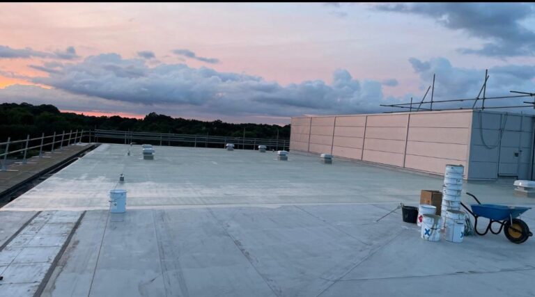 Single ply Triflex waterproofing overlay 2300m2.